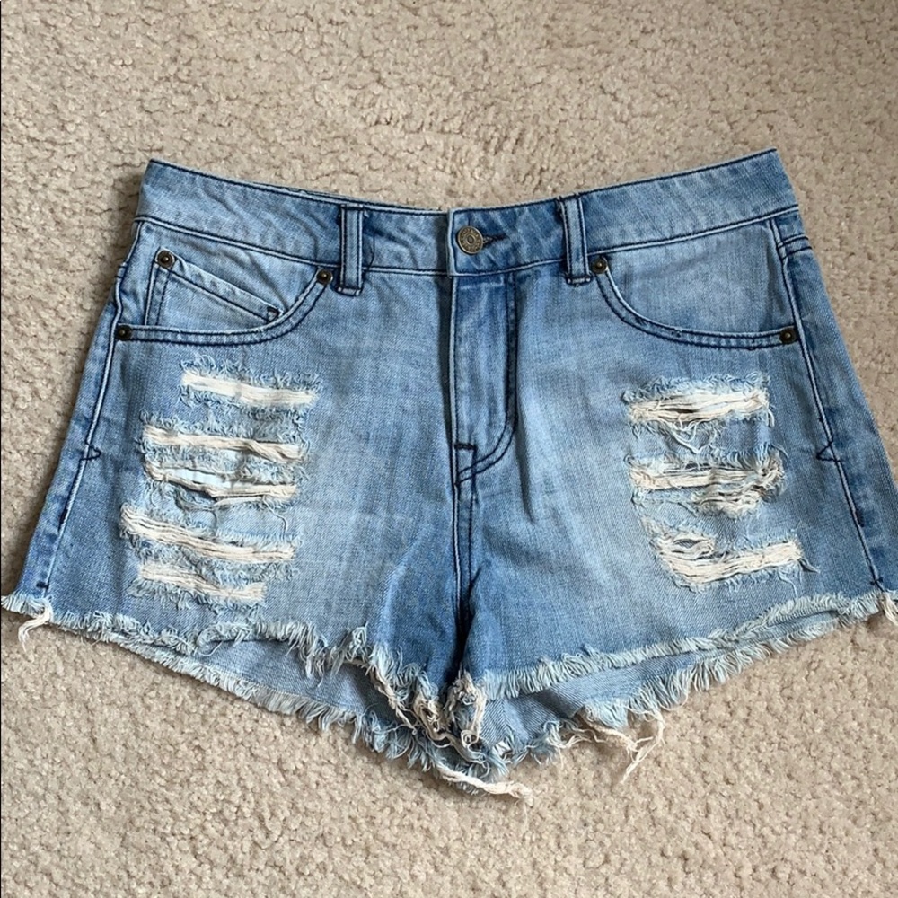 Volcom high rise jean shorts